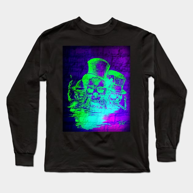 Skull Trio graffiti Long Sleeve T-Shirt by RG Illustration